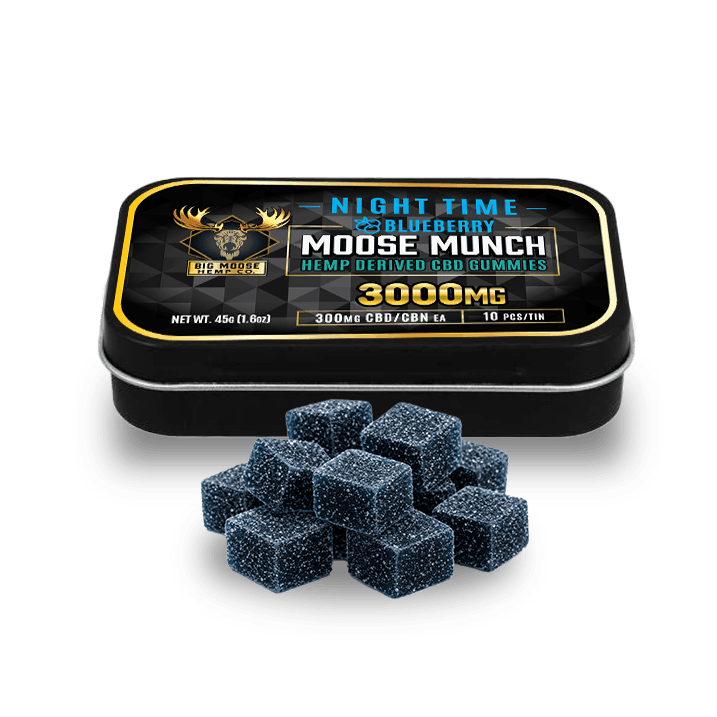 Moose Munch - 3000mg CBD + 300mg CBN - Night Time - Blueberry