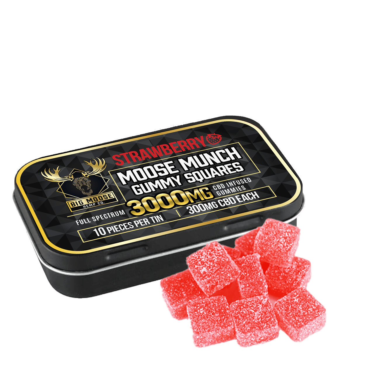 Moose Munch - 3000mg CBD Gummies - Strawberry gallery image